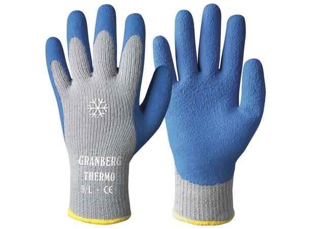 Hanske GRANBERG strikket m/latex 9, blå 